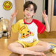 
G.DUCKKIDS little yellow duck children's pajamas boy summer short-sleeved pure cotton thin style cat and mouse medium-sized big children cartoon boy home short-sleeved cover Z6625# Kulomi 170 size 10 [suggested height 105-115cm]