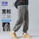 ROMON Casual Pants Men's Autumn and Winter Loose Leg Pants Men's Korean Style Workwear Small Leg Pants Gray XL