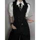 Xinguyao (Xinguyao) Anzug Weste Weste und Frauen neutraler Stil hübsches Senior British Waffenausschnitt Geschäft Schlanker Weste Anzug Casual Horse Clip Black Weste + weißes Hemd + schwarze Krawatte + schwarze Hosen l Vorschläge [105-125]