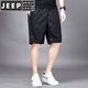
JEEP SPIRIT five-point pants for men's summer ice silk thin style quick-drying breathable casual loose plus size sports shorts beach pants 7029 black M 80-100Jin [Jin equals 0.5 kg]