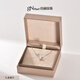Jingrun S925 silver 34mm white pearl V-shaped hanging chain fashionable and versatile jewelry 3-4mm 40+2+3cm