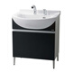 
Bathroom cabinet combination LDSW753K/W ceramic Zhijie small apartment washbasin cabinet 75cm large belly basin cabinet gray cabinet body + pull faucet + 60 ordinary mirror cabinet