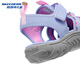Skechers Children's Beach Shoes Outdoor Wear-Resistant Round Toe Velcro Sandals Breathable Anti-Slip Summer Comfortable Casual Shoes Purple/Pink/LVLP 27.5