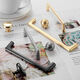 CLCEY modern simple gold solid zinc alloy single hole handle cabinet drawer wardrobe shoe cabinet door handle furniture hardware store manager recommendation 6169-single hole