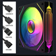Ziyi Prism 4pro Gehäuselüfter 12 cm schwarz Anti-Blade ARGB Göttliche Lichtsynchronisation + PWM intelligente Temperaturregelung Geräuschreduzierungslüfter ZY-612