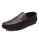 Pang Donglai DL summer breathable versatile and comfortable casual leather shoes British trendy men's shoes 2025 non-slip one-foot laziness D829 black 42