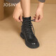 Zhuoshini Martin boots for women winter all-match college style flat mid-heel lace-up short casual boots black 36