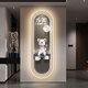Modernes Licht Luxus Wohnzimmer Perpetual Kalender Elektronische Wanduhr 2025 Neue High-End-Sense-Uhr Veranda Vertikaler Streifen Dekorative Mallampe 14699 [mit digitalem Display Stummschaltung 70*210 cmled Lampen-Lampen-Fernbedienungsmodell [Digital Display