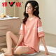 Yalu Sommer koreanische Frauen reine Baumwoll-Kurzärmel-Shorts Pyjamas tragen lässige und frische Baumwoll-Hauskleidung Dünne Sommerstrustkissen 12611 m (75-95jin [Jin ist gleich 0,5 kg])