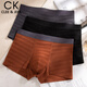 Clee / Jeek Mesh Men's Underwear Ice Ice Silk Jacquard Fin Pantalon de mailles à quatre coins à quatre coins Souffle Summer Boy Shorts en13301A [Och Brown + nuit noire + Green Moss antique L