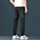
Canelin Kiskha jeans men's four-season new fashion trendy brand slim pants for youth stretch straight pants for men handsome casual men 1048 black regular (77.9% cotton) size 32