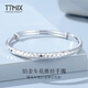 TTMIX sparkling round platinum bracelet for women pt950 platinum push-pull bracelet, fashionable and elegant bracelet for girlfriend, weight 24.51g, width 5.3mm