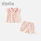 凡猎女童套装夏装2025新款儿童洋气时髦小童衣服宝宝休闲两件套夏季潮 粉色 90 cm
