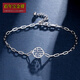 Centenary Baojinxiang PT950 platinum bracelet for women, platinum bracelet, solid cross chain bracelet, platinum bracelet for women, girlfriend gift, weighs about 3.05-3.15 grams, is about 15+2 cm long