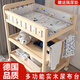 A Baby Solid Wood Diaper Changer Table Table des soins mobiles NOUVELLE-NE NOUVEAU bébé Multi-fonction Bathing Massage tactile Tableau de couches à trois couches (partition Wood non solide) + Vache de bouteille de lait