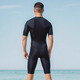 TOIXI BRORY one-piece swimsuit men's suit professional quick-drying short-sleeved outdoor sports sunscreen jellyfish diving swimsuit comfortable and breathable black non-slip rubber band L recommended weight 116-130Jin Jin equals 0.5 kg