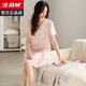
Arctic velvet (Bejirog) nightgown for women in summer ice silk short sleeve mid-length thin style 2025 new casual dress home clothes YRC9934 M