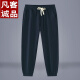 Vancl Eslite linen pants for men's summer thin cotton linen pants Chinese style large size men's pants tying feet harem pants loose casual trousers Navy blue L