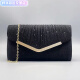 Henglan Fashion Clutch Bag European and American Women's Envelopes Celebrity Dinner Dress Banquet Wedding Cheongsam Bag Triangle Gold Edge One Champagne Color