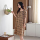 In der Nähe der anderen Seite des Nachtrocks für Frauen Pyjamas gewebte Baumwolle Gaze reine Baumwolle All-Cotton-Sommer-Sommer-Kurzärärmel-Lose-großer Kleid LZ6219 M Empfohlen 80-105jin [Jin gleich 0,5 kg]
