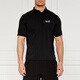 Armani (ARMANI) men's nylon EA7 printed slim stretch henley collar short-sleeved stand-collar polo shirt Father's Day 6DPT16 black 3XL