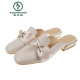 
Woodpecker Spring and Summer New Baotou Trail Baotou Half Slippers for Women Wearing 2025 New Fashionable and Versatile Fairy Style Lazy Shoes Apricot Color Half Slippers 829-2LDL 34