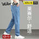 
Walker Shop high-end summer loose straight jeans men 2025 new style Tiansi thin casual jeans men blue 9767 29 [waist circumference 2 feet 2 suitable for 100-110Jin [Jin equals 0.5 kg]]
