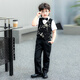 RAW Bebe New Chinese Kleider Boy Anzug chinesischer Stil Weste Set Kinderkleider Performance Kleidung Hose Vier-teiliger Set 140