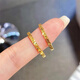 DL 1998 Fat Donglai same style color gold ring for women, light luxury, sparkling, crushed ice and crushed gold, 2025 internet celebrity starry sky, 18k crushed gold ring, US size 8 2.5mm