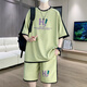 Chengjie Teenager neuer Sommersportanzug 12-15-jährige Jungen kurzärmelige T-Shirts für Studenten mit großen Kinder-Eis-Seiden-Shorts 9928 Beige-Anzug m ca.