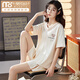 
Modal pajamas for women in summer cotton cute thin short-sleeved pants for students two-piece set spring and autumn large-size loose home clothes apricot color GXT6630 picture color M (recommended 75-95Jin [Jin equals 0.5 kg])