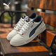 PUMA Dirty Shoes Men's and Women's Low-top Classic Retro Distressed Casual Sneakers LX 399254 Gray-White-Navy Blue-02 40.5