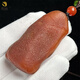 Fuwanzhe natural beeswax authentic rough stone pendant Baltic amber red leather beeswax full leather handle 21.25g