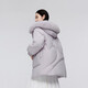Bosideng milk tea series heart-shaped quilted 90 velvet fox fur collar mid-length large pocket loose warm jacket thick suit water blue 5012 M 165