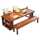 
Kezhitu solid wood living room large long desk home dining table integrated workbench reading table de-living room large table learning table CR9904# ivory white single table No 140x80x75cm
