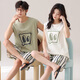Langsha Couple Pyjamas Summer Cotton Vest Shorts 2025 Nouveau style avec poitrine sans manches sans manches pour hommes et femmes de vêtements pour femmes 826 couple l [style masculin] recommandé 100-130 Jin [Jin est égal à 0,5 kg]