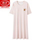 Camisón de Langsha con almohadilla para el pecho para mujeres para mujeres para mangas cortas modales de verano estilo internet de internet de gran tamaño, pijama de seda con rayas rayas de verano para mujeres para mujeres A-11774 [modal con almohadilla de cofre] XL mujeres