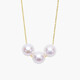 Ruan Shi 18K gold natural freshwater pearl necklace for women 3-bead passerby pendant as a best friend gift for girlfriend