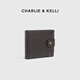 Charlie / Kelli Marke Light Luxury CK Wallet Herren Horizontaler kurzer Aufbewahrungskartentasche Münzbrieftasche Geburtstagsgeschenk für Freund Kaffee [Praktisches Geschenk für den chinesischen Valentinstag]