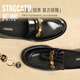 Sijiatu 2025 spring four-spoon jazz loafers small leather shoes women's singles shoes 9UL01AA5 Truffle Black 37