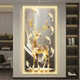 CHENGZAI FUGUI Elk Living Room Decoration Peinture Luxe Luxury Lights Amosphériques LEDS directement en face de la porte murale Mural Painting Halway Paindre T12859 90 * 180 (suggéré pour 1,2-1,5 mètres de mur) Crystal Porcelain Aluminium Gold Frame [Plug-in + télécommande]