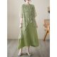
Manlan Meng new Chinese cheongsam mother cotton and hemp ramie dress young brand 2025 new loose and versatile Khaki 9197 L