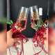 Medium Hochzeit Toast Glas für Paare Champagnerglas Goblet Hochzeitswort Hochzeit Kreativ DIY Materialpaket Cocktailglas Paar B4877 Weinglasrosa