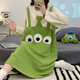 
Xianxiu Spring and Autumn New Sweet Large Size Over-Knee Long Sleeve Night Dress Home Clothing 16863 Cute Three-eyed Cute B 170 M (suitable for 80-100 Jin [Jin equals 0.5 kg])