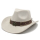 Xinbucks Western Cowboy Hat topper hommes et femmes européens et américains punk éteinte jazz chapeau minoritaire minoritaire en laine rolded chapeau marron (universel pour les hommes et les femmes)