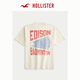 HOLLISTER【凉感印花T】25夏新款情侣宽松T恤男装女装KI323-5008 深奶油色 XS (170/84A)