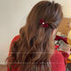 Bow hairpin headdress cute small broken hair bangs clip forehead duckbill clip autumn and winter black 2 pieces