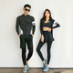 Aowansen couple diving suits for women split long sleeve sun protection jellyfish suit snorkeling suit surf suit men's suit slimming swimsuit 9901 women's style (five-piece set) M