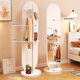 Full Pin House Rotating Dressing Mirror Full-body Floor-standing Mirror Home Bedroom Clothes Rack Mirror Integrated Fitting Mirror Vertical White 46