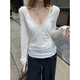 Rongxitu (Rongxitu) Protección solar de estilo coreano Camisa versátil de manga larga para mujeres, cuerpo delgado, suspender de encaje, blanco 15567# s